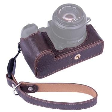 Imagem de Dekok Estojo Para Câmera Fujifilm X-S20 Half Com Alça De Pulso, Couro Estilo Retrô Placa Fibra Vidro, Fotografia, Filmagem, Criadores Vídeo (Marrom)