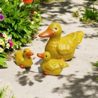 Imagem de Miniatura Trio Familia Pato Amarelo Enfeite Decoracao - HP Decor