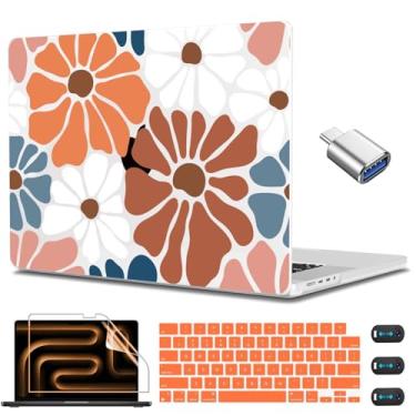 Imagem de CISSOOK Capa rígida compatível com MacBook Pro 14 polegadas 2025 2024-2021 versão M4 M3 M2 M1 Chip A3112 A3185 A3401 A2918 A2992 A2779 A2442 Capa rígida com protetor de tela, flores vintage