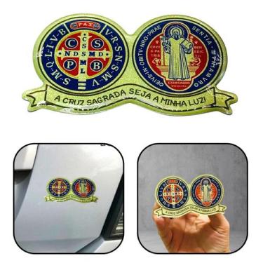 Imagem de Adesivo Medalha de São Bento Refletivo Resinado - FORNECEDOR 6
