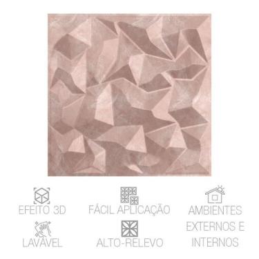 Imagem de Placa 3D Geométrica Cordilheiras De Cimento Queimado Rosé Revestimento