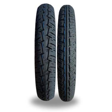 Imagem de Kit Pneu Aro 18 Moto CG 125 150 Fan Titan 90/90 18 / 2.75 18 - BLACK T