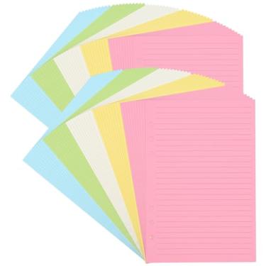 Imagem de Refil de papel pautado A5, páginas pautadas coloridas para caderno de 6 anéis, organizador de agenda, refil de papel de 6 furos, 50 folhas/100 páginas, pautado (21 x 14 cm) (2)