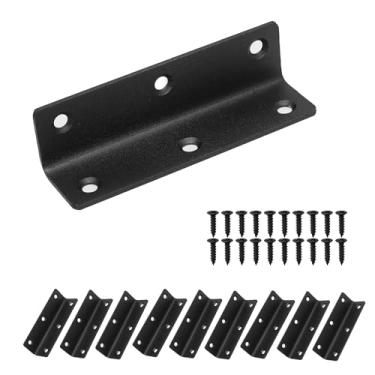 Imagem de Redunest Suporte Em L, Suporte De Canto Para Serviços Pesados, Pacote Com 10 Suportes De Prateleira De Metal De 4", Suporte De Ângulo Para Prateleiras, Suportes Em L Pretos Para Madeira