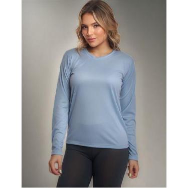 Imagem de Camisa Feminina Camiseta Térmica Proteção Solar Uv Dry Fit - MC Digita