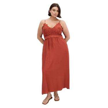 Imagem de City Chic Vestido longo feminino plus size Martina, Canela, 58