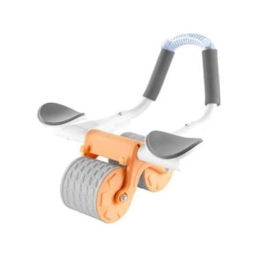 Imagem de Roda Dupla Abdominal com Apoio para Cotovelos, Suporte para Celular, Rodas Emborrachadas, Capacidade 100kg