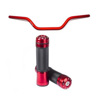 Imagem de Kit Guidão Esportivo Manopla Stark Race Bros Tornado Xre Falcon, Verme