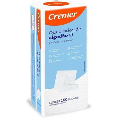Imagem de Cremer Algodão Quadrado Sem Perfume Pacote 100 Unidades
