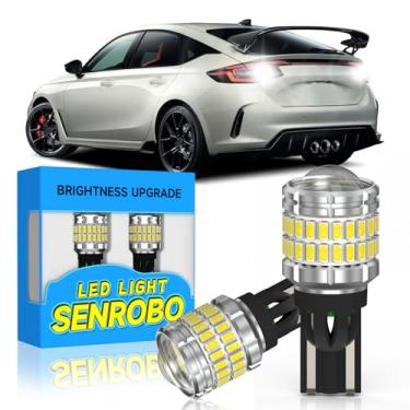 Imagem de SENROBO Lâmpada de ré LED 921 912 adequada para Honda Civic 2013-2025, lâmpada LED T15 super brilhante com lente, substituição de luzes de reserva brancas frias 6000K, pacote com 2