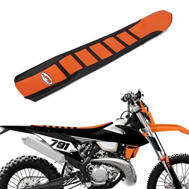 Imagem de AnXin Capa de assento de motocicleta macia para 85 105 SX 125 EXC 125 150 SX XC 200 EXC XC-W 250 SX SX-F XC-W XC 300 EXC XC XC-W 350 SX-F 450 EXC 450 SX SX-F XC-W 5000 EXC XC-W 525 SX Laranja