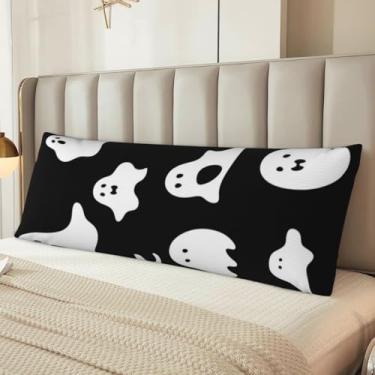 Imagem de Capa de travesseiro de corpo gótico de Halloween, microfibra longa, presentes para mulheres e homens, fronha de corpo ultra macia e aconchegante com zíper oculto para decoração de casa 50 x 137 cm