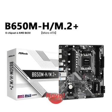 Imagem de Placa-mãe Micro ATX AM5 LGA 1718 AMD B650 ASROCK B650M-H/M.2 DDR5 PCIe