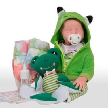 Imagem de Bebê Reborn Menino Realista Sapinho com Pelúcia + Itens - Cegonha Rebo