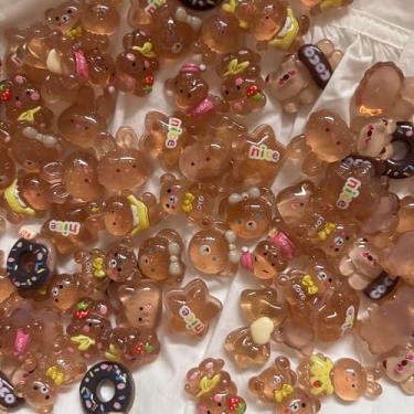 Imagem de Sqqzuie 100 peças de berloques de geleca em massa flatback bonito conjunto de desenhos animados para artesanato (pingentes fofos de geleca 1)