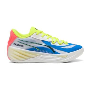 Imagem de PUMA Tênis masculino All-Pro Nitro, Puma Alerta branco/amarelo/alerta rosa, 38