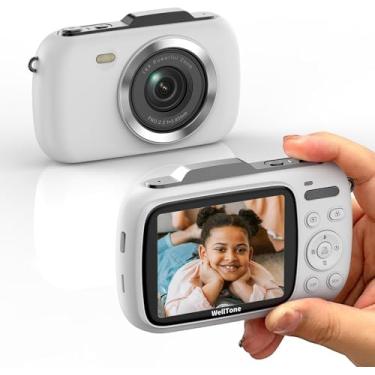 Imagem de KOMERY Câmera Digital Infantil 4K Vídeo 64Mp Câmera Fotográfica, Zoom Compacto 18X Apontar E Disparar Câmera, Foco Automático Vlogging Mini Câmera, Tela De 2,8'' Câmera Com Flash Para Adolescentes