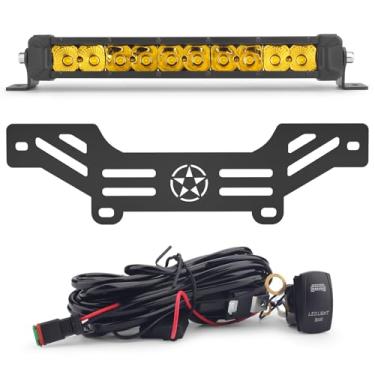 Imagem de Chelhead Suporte de barra de luz de torre de choque Maverick X3 Slim de 30,5 cm com chicote de fios compatível com Can-Am Maverick X3 todos os modelos 2017+ (luz amarela com interruptor basculante)