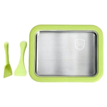 Imagem de IEUDNS Máquina de sorvete instantâneo, placa fria para sorvete, verão, multifuncional, faça você mesmo, congelador, iogurteira para sorvete cremoso, Verde