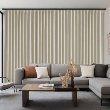 Imagem de ABBRIGE Cortinas de cinema em casa à prova de som para sistema de pista ou haste com ganchos - Cortina do chão ao teto para montagem de teto na parede - Cortinas divisórias de quarto de privacidade, 1