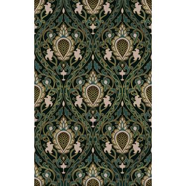 Imagem de Skyblur Papel de parede vintage para contato verde escuro papel de parede paisley vintage papel de parede floral para contato folha autoadesivo papel de parede removível para quarto banheiro vinil