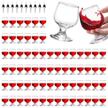 Imagem de Conjunto de 70 mini copos de shot de 50 ml - transparente, super fofo, perfeito para degustar conhaque - Snifters de vidro