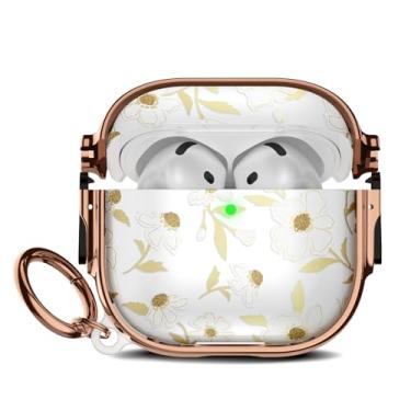 Imagem de Capa para Apple Airpods 4, capa protetora macia de TPU resistente para AirPods 4ª geração com kit de limpeza e chaveiro para mulheres, Morning Glory