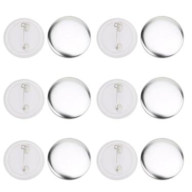 Imagem de HEEPDD 37mm 1.5in Em Branco Botão Emblema Peças De Metal Botão Pin Badge Kit Rodada Emblema Fazendo Suprimentos para Button Maker Máquina Com Flandres Conchas Tampa Traseira Limpar