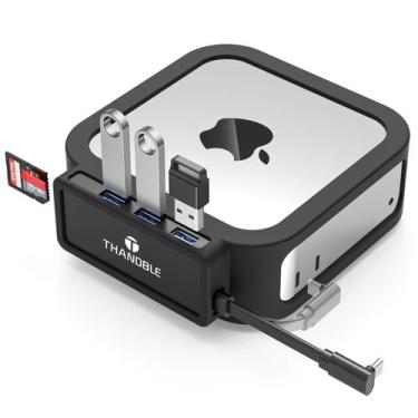 Imagem de Hub 5 em 1 e capa protetora para Mac mini M4 THANDBLE Black