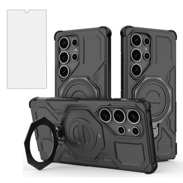 Imagem de Asuwish Capa de celular para Samsung Galaxy S25 Ultra 5G com protetor de tela de vidro temperado e suporte de anel magnético suporte acessórios de célula protetora S25Ultra 25S S 25 25Ultra 6.9 2025
