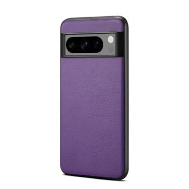 Imagem de HAOMRIYL Capa de couro para Google Pixel 10 Pro XL/10 PRO/10, leve e fina, capa protetora minimalista à prova de choque, roxo, 10Pro