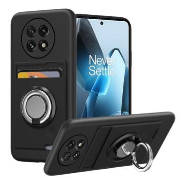 Imagem de Anneey Capa para OnePlus 13 com suporte de cartão e suporte de anel para OnePlus 13/1+ 13 5G (2025) capa - preta