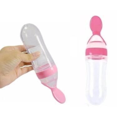 Imagem de Alimentador Silicone Com Colher Rosa Pais e Filhos 7762