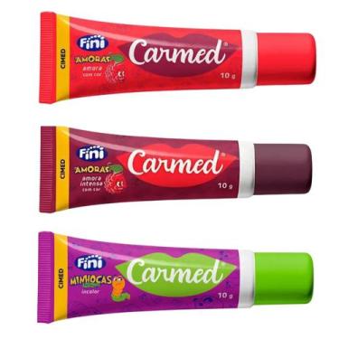 Imagem de Kit 3 Carmed Fini Minhoca Amora Intensa Hidratante Labial