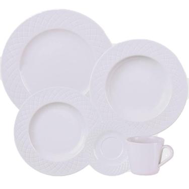Imagem de Aparelho de Jantar Tramontina Ingrid 20 Peças Porcelana Decorada Branco