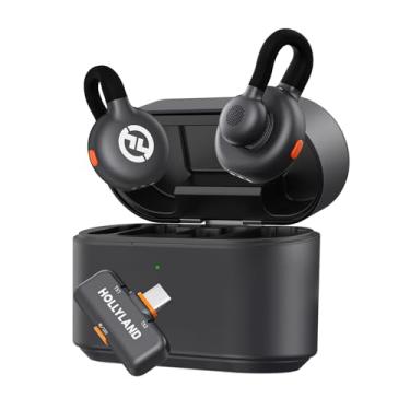 Imagem de Hollyland Lark M2S Microfone de lapela sem fio com plugue USB-C para iPhone 15/16 e Androids, Clipe de Titânio, plug-and-play, Cancelamento de Ruído, Alcance de 300 m, 27 H para vlogs e YouTube