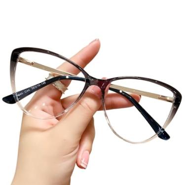 Imagem de Armação Óculos Feminino Sem Grau Cor Degradê Resistente e Elegante