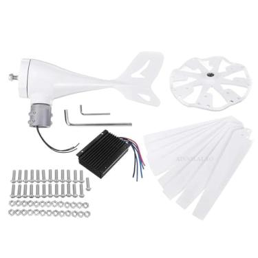 Imagem de AISINILALAO Kit de gerador de turbina eólica, 12V 24V 48V 1500W Gerador de energia eólica com 8 lâmina e controlador de carga MPPT para marinho, sistema de vento solar híbrido doméstico,24V