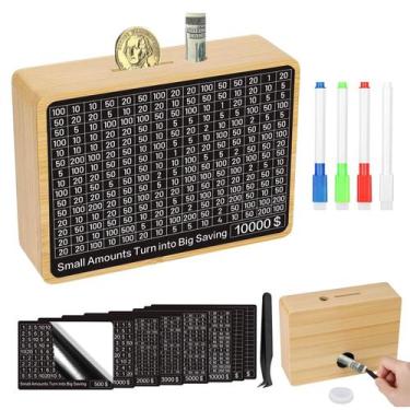 Imagem de Caixa de economia de dinheiro Zayeemi Cash Vault Wooden Savings WMB-1