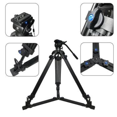 Imagem de tripé profissional soleste jw1700dy com cabeça hidraulica