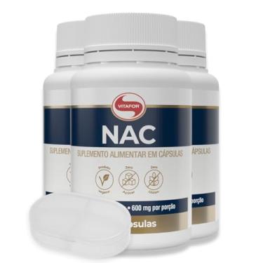 Imagem de Kit 3 NAC 600mg Vitafor 60 Cápsulas + Porta Cápsulas