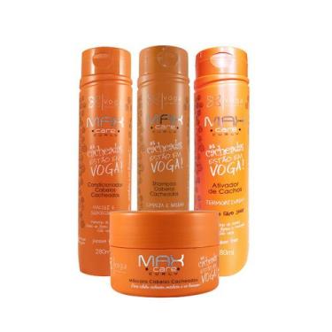 Imagem de Kit Cacheados: Shampoo, Condicionador, Máscara e Ativador Max Curly - 