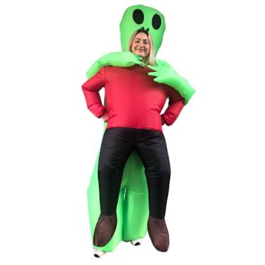 Imagem de Inflatable Alien Costume – Fun and Hilarious Blow-Up Alien Suit for Halloween, Parties, and Events – Kids, Adult PINK, GREEN (Green, Adult)