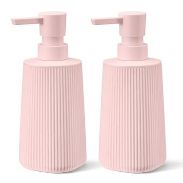Imagem de Dispensador de sabonete para mãos zuxzmj rosa 250mL, pacote com 2 unid