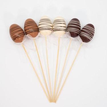 Imagem de Kit 36 Ovos De Páscoa Enfeite Decorativo Chocolate Com Haste - OUTRAS 