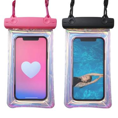 Imagem de Bolsa de telefone flutuante à prova d'água [2 unidades], capas flutuantes IPX8 à prova d'água, bolsa seca para celular para iPhone 16 15 14 13 12 11 Pro Max Plus XS XR, Galaxy S24 S23, 4-7 polegadas