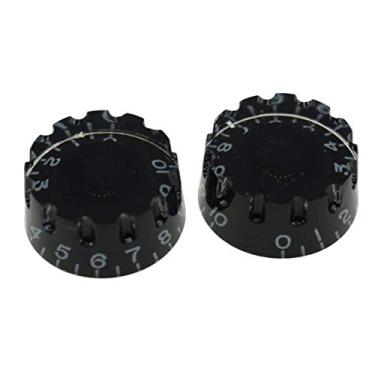 Imagem de Dopro 2 peças USA (Imperial) LP Guitar Knurled Speed Dial Knobs 24 puxadores de controle de estrias finas para panelas EUA Les Paul/CTS preto