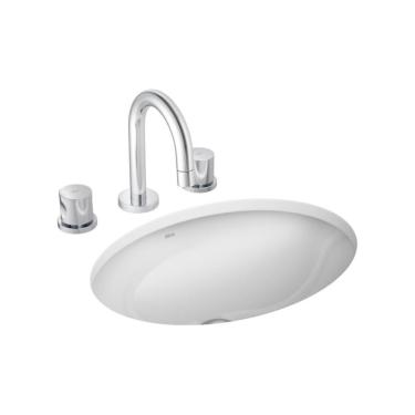 Imagem de Cuba De Embutir Oval 40x30cm Branca Cuba Embutir Oval 40x30 Branco Gelo L.59.17 Deca