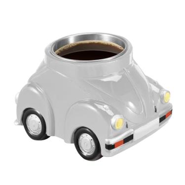 Imagem de ZFLYCANP Caneca de café em forma de besouro de resina, xícara de café semicaminhão de formato único, novidade feita à mão, divertida, imaginativa, besouro, bug, caneca de café para cozinha, garagem