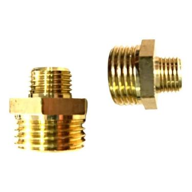 Imagem de 2 Peças Niple Redução Conexão Latão 1/4 - 1/8 Rosca Bsp -Kit